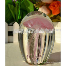 boule de cristal de cristal med medusa de couleur, boule de verre avec l&#39;animal pour la faveur de cadeau
